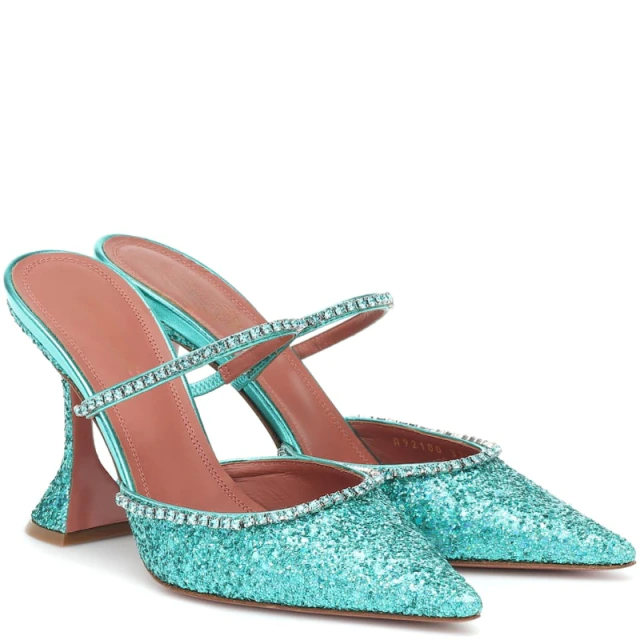 Silk Shoes with Sparkling Diamond