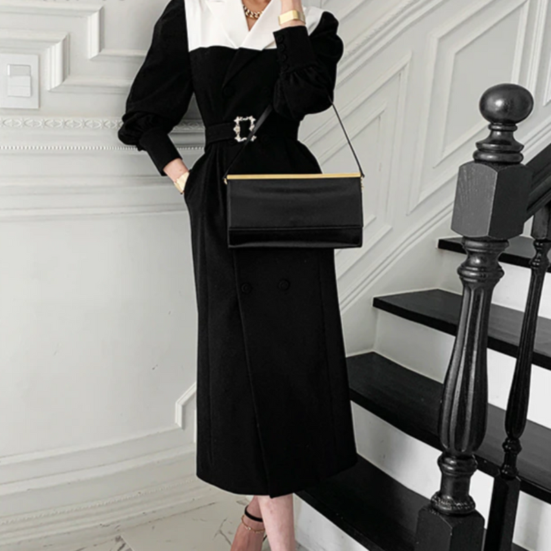 Belted Slim Waist Dress