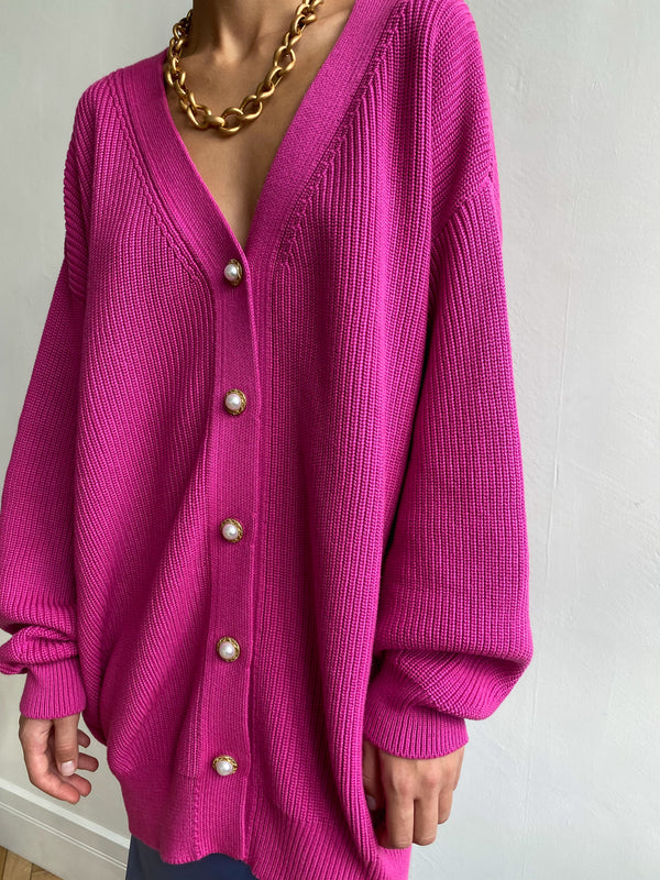 Casual long knitted cardigan