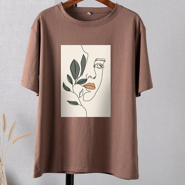 Casual Aesthetic Character Printed T-Shirt