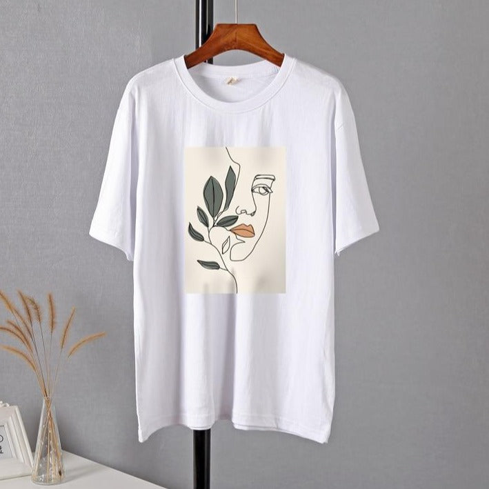 Casual Aesthetic Character Printed T-Shirt