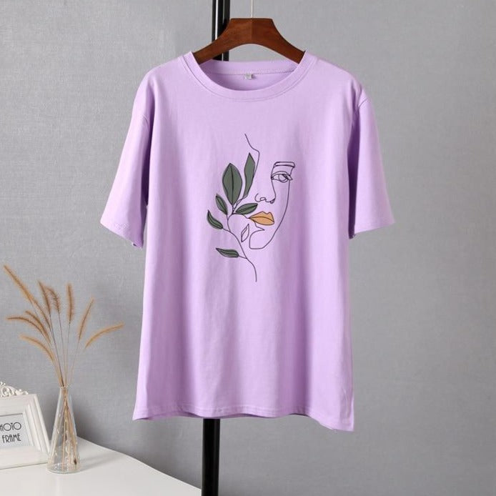 Casual Aesthetic Character Printed T-Shirt