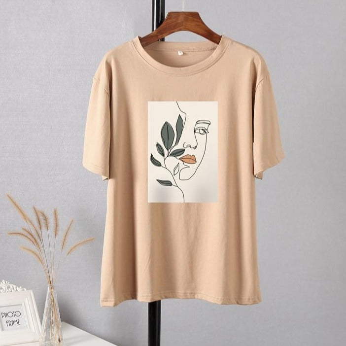 Casual Aesthetic Character Printed T-Shirt