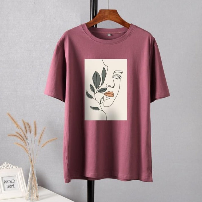 Casual Aesthetic Character Printed T-Shirt