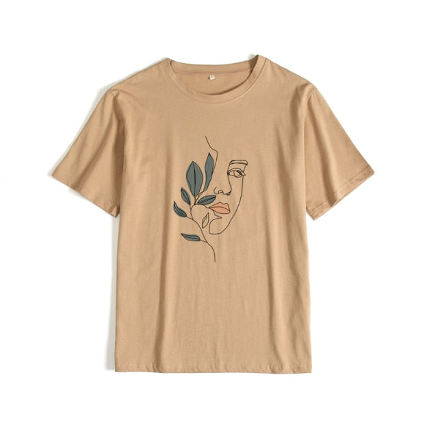 Casual Aesthetic Character Printed T-Shirt