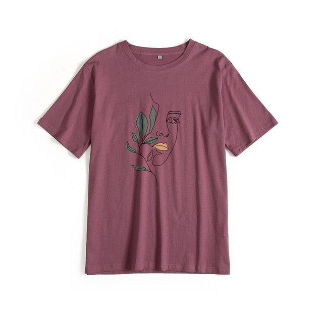 Casual Aesthetic Character Printed T-Shirt