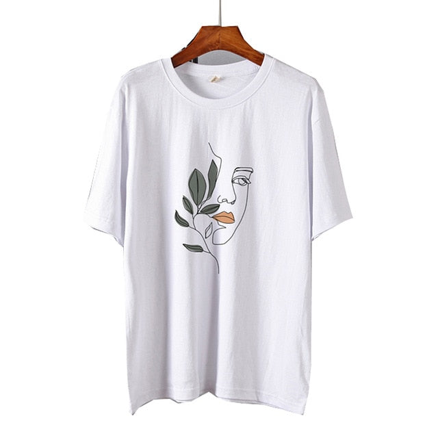 Casual Aesthetic Character Printed T-Shirt