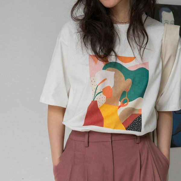 Abstract Graphic Cotton T-Shirt