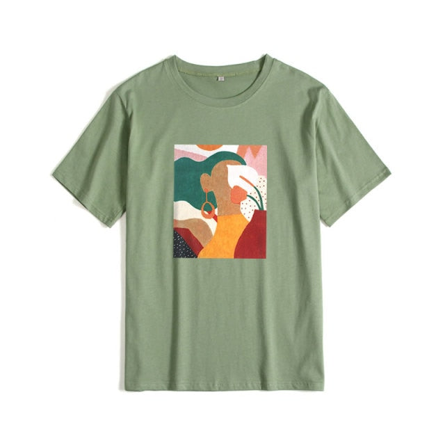 Abstract Graphic Cotton T-Shirt