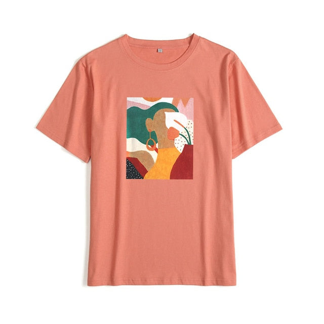 Abstract Graphic Cotton T-Shirt