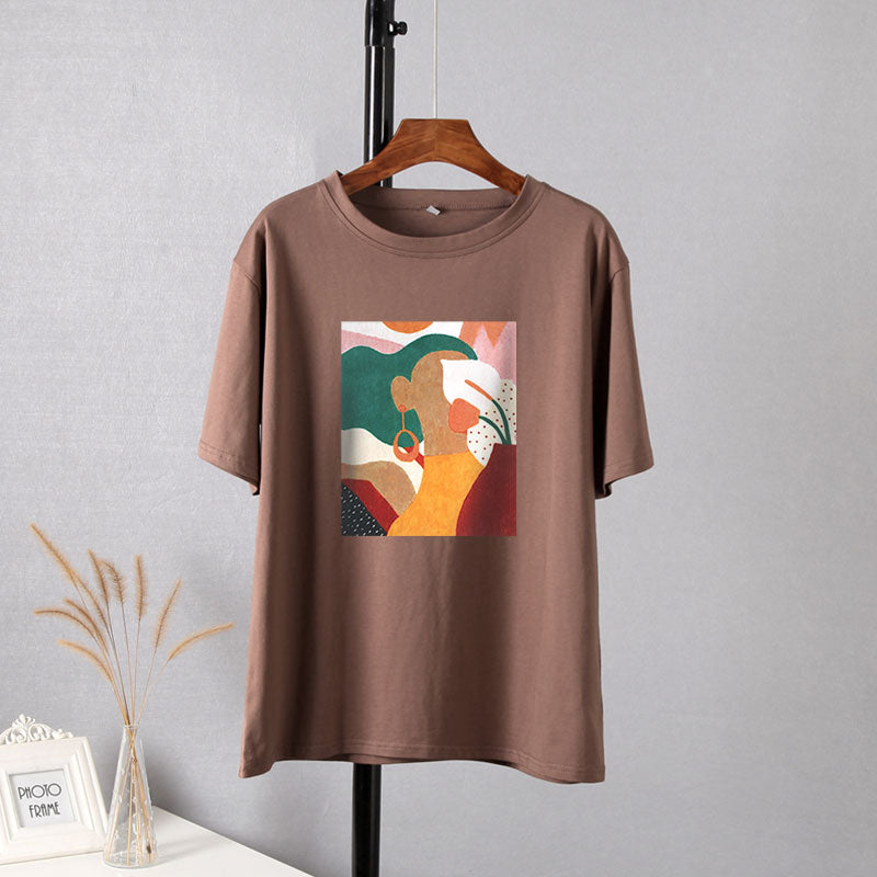 Abstract Graphic Cotton T-Shirt