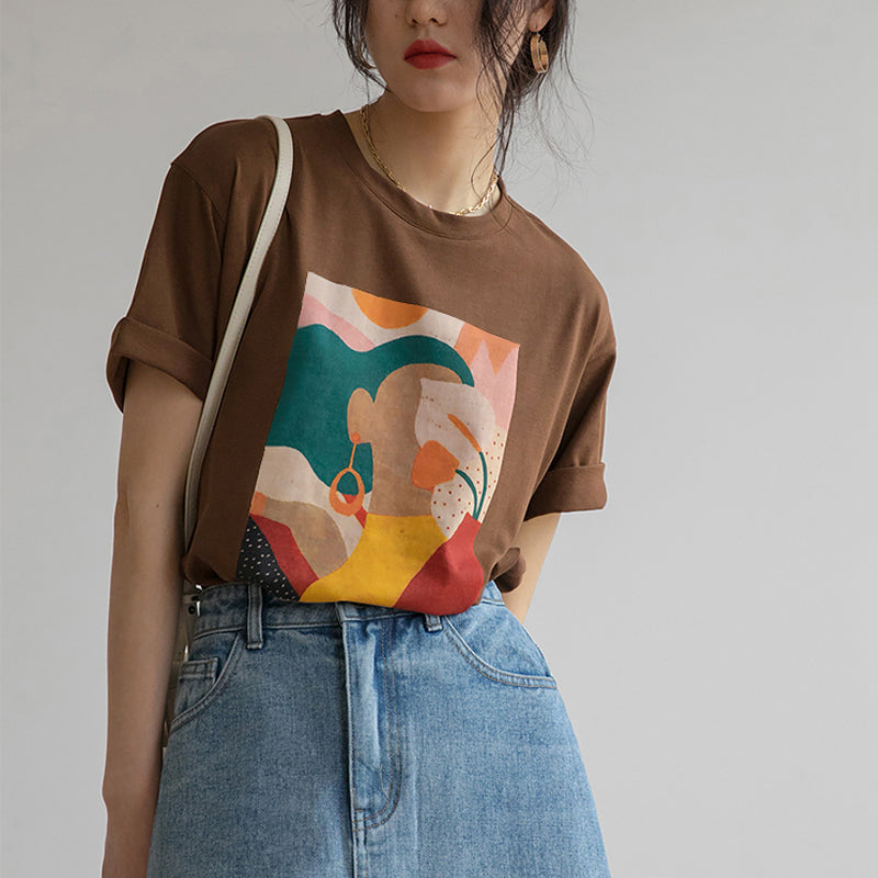 Abstract Graphic Cotton T-Shirt