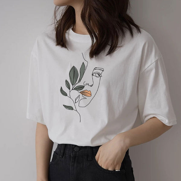 Casual Aesthetic Character Printed T-Shirt