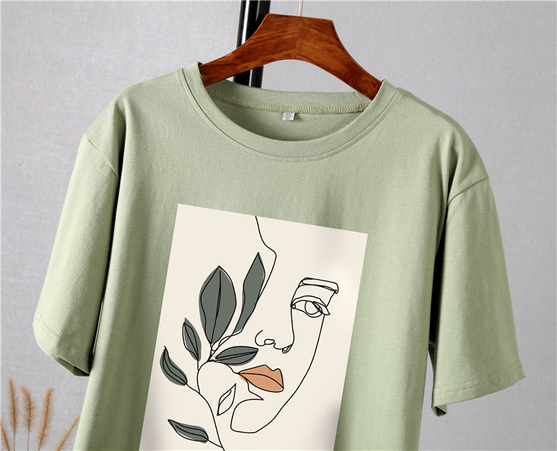 Casual Aesthetic Character Printed T-Shirt